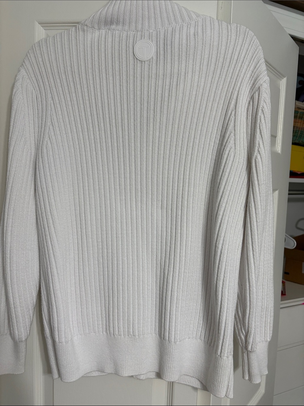 Talbots white Ribbed Full-Zip Cardigan - Picture 3 of 4